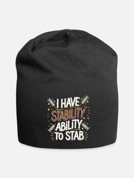 I Have Stability Ability To Stab 10 - Jersey Beanie - black - Front