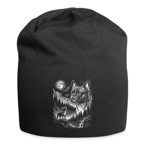 Vintage French Bulldog Moon Howling Tee - Jersey Beanie