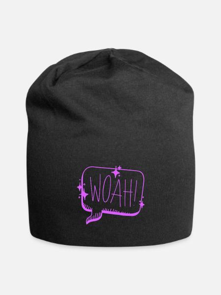 woah surprise - Jersey Beanie - black - Front
