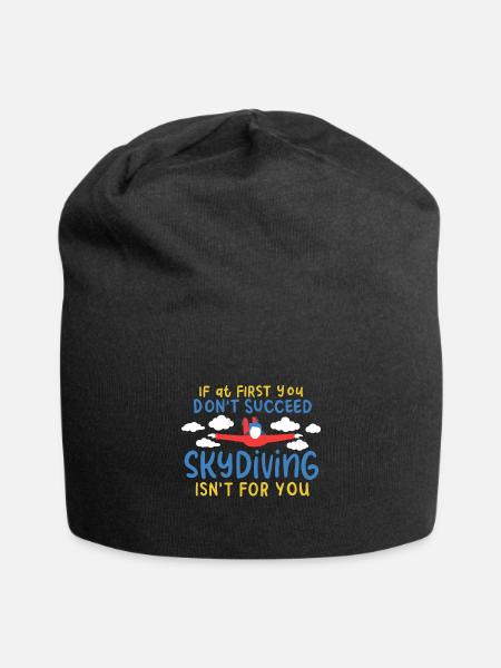Awesome Skydiving Skydive Jumping Skydiver - Jersey Beanie - black - Front