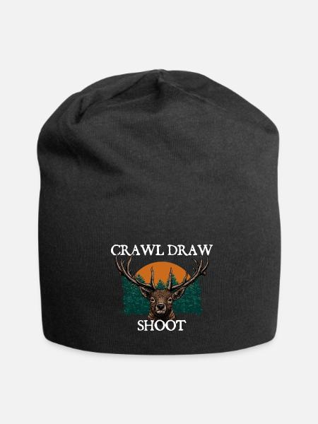 Crawl Draw Shoot Hunting Bullets Hunter Ammunition - Jersey Beanie - black - Front