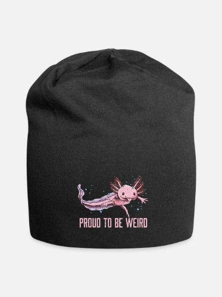 Proud to Be Weird Axolotl Animal Lover Salamander - Jersey Beanie - black