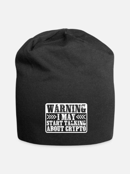 Warning I May Start Talking About Crypto 3 - Jersey Beanie - black - Front