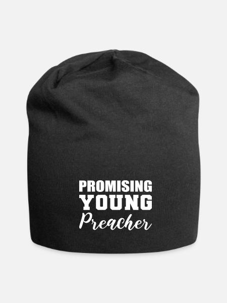 Promising Young Preacher Christian Faithful Person - Jersey Beanie - black - Front