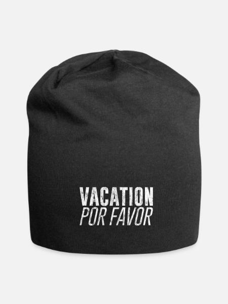 Vacation Por Favor 3 - Jersey Beanie - black - Front