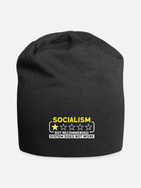 Political Activist Anti Socialist Anti Socialism - Jersey Beanie - black - Front