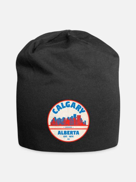 Calgary Skyline Badge - Jersey Beanie - black - Front