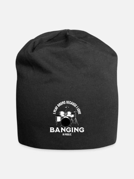 I play drums music drums - Jersey Beanie - black - Front