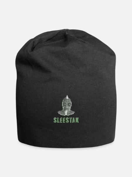 Sleestak T Shirt Long Sleeve Distressed Vintage St - Jersey Beanie - black - Front