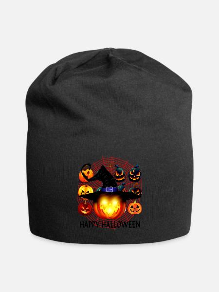 Halloween labu - Jersey Beanie - black