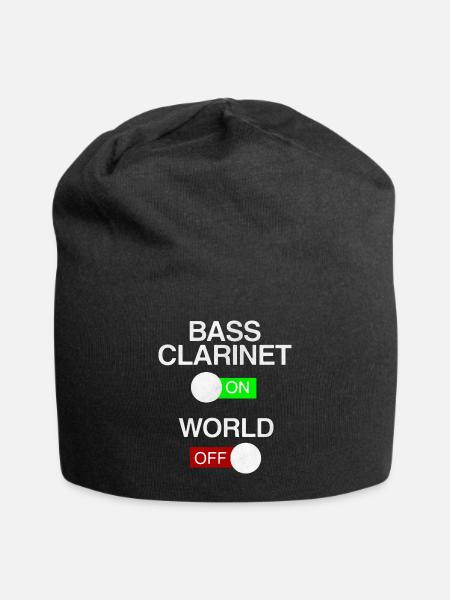 Bass Clarinet On World Off - Jersey Beanie - black