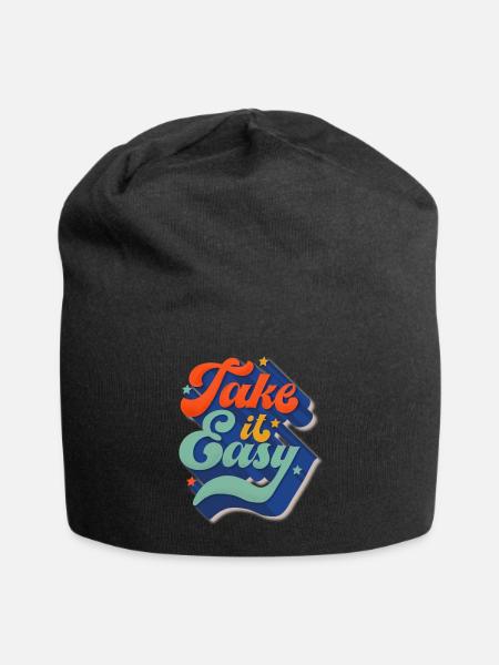 Take It Easy - Jersey Beanie - black - Front