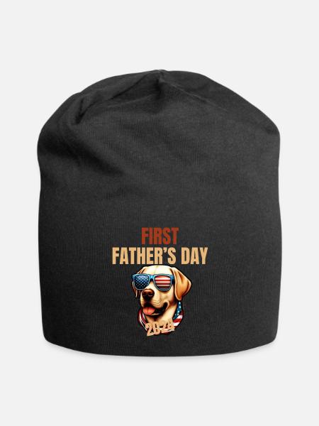 father's day fathers day - Jersey Beanie - black - Front