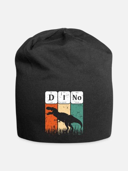 Dino Retro Silhouette - Jersey Beanie - black