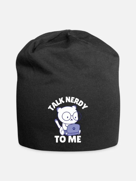 Talk Nerdy To Me - Jersey Beanie - black