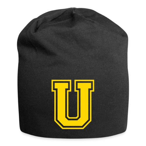Letter U – Capital Athletic Alphabet Monogram - Jersey Beanie