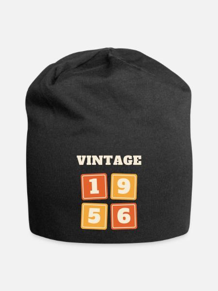 1956 Blocks - 70th Birthday Born in 1956 Funny - Jersey Beanie - black