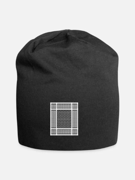Palestinian keffiyeh | Palestine map Pattern - Jersey Beanie - black - Front