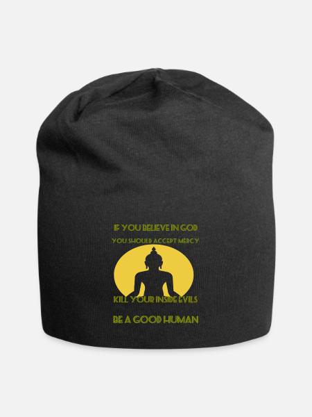 Buddha text art - Jersey Beanie - black - Front