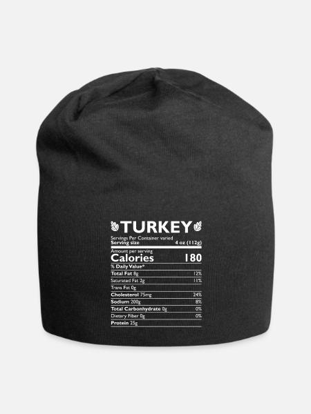 Turkey Ingredients Thanksgiving Day - Jersey Beanie - black - Front