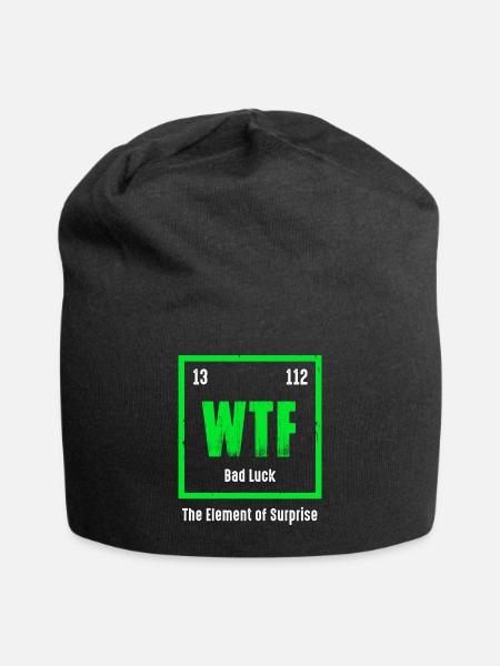 Wtf The Element Of Surprise - Jersey Beanie - black - Front