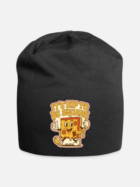 Square Pizza Retro Cheer - Jersey Beanie - black