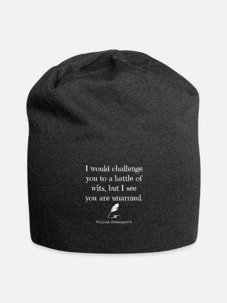 William Shakespeare Quote T Shirt English Literatu - Jersey Beanie - black - Front