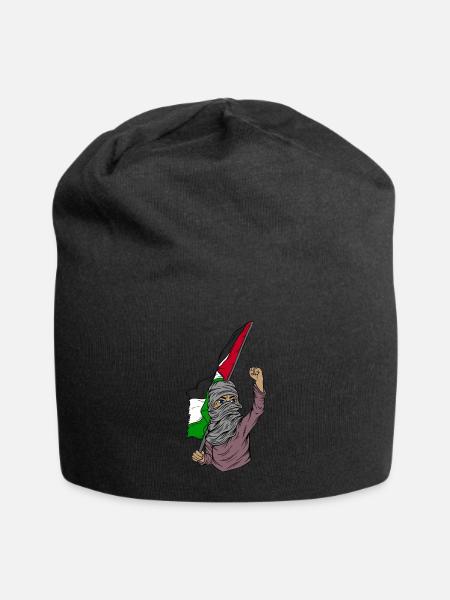 Free Palestine Palestinian Flag Palestinian Boy - Jersey Beanie - black - Front