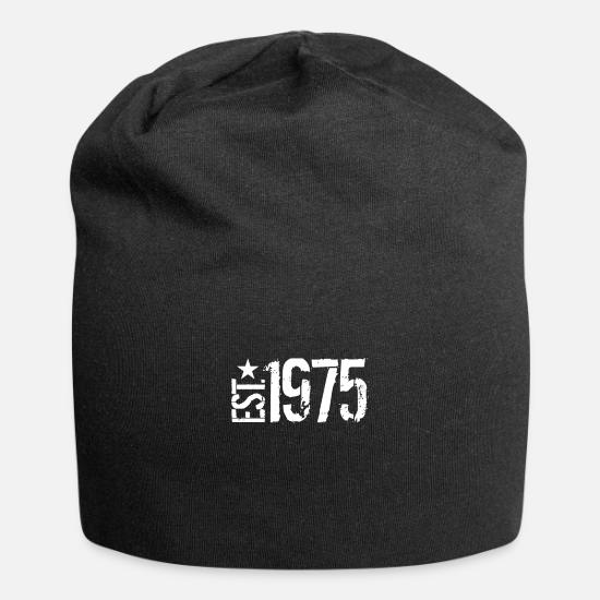 Trendy Apparel Shop 1975 Embroidered Birthday Cap - Black Brushed Cotton, One Size Fits Most
