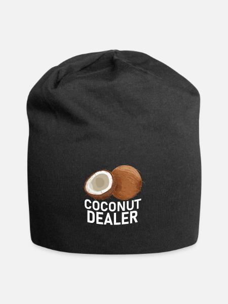 Humorous Coconut Lover Coconut Dealer Palm Tree - Jersey Beanie - black - Front