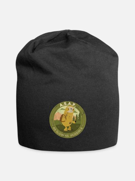 Hiking Sloth - Jersey Beanie - black