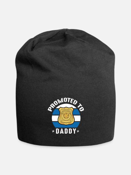 Mens New First Time Dad Fun Skills Police Law - Jersey Beanie - black - Front