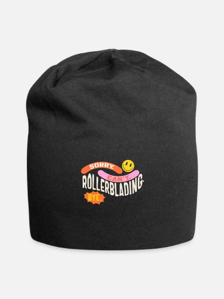 Roller Skate Shirt, Sorry Can't Rollerblading Bye - Jersey Beanie - black - Front