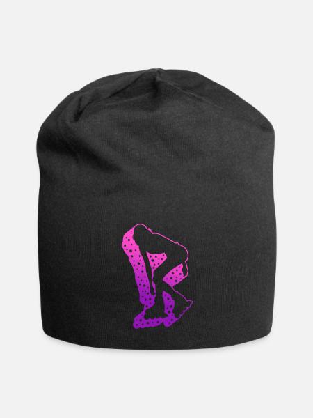 Rollerblades Shirt, Funny Rollerblading Girl - Jersey Beanie - black - Front