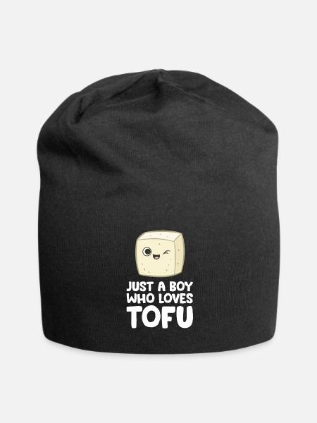 Just a Boy Who Loves Tofus - Jersey Beanie - black - Front