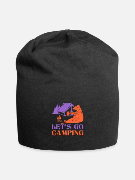 Lets Go Camping - Jersey Beanie - black - Front