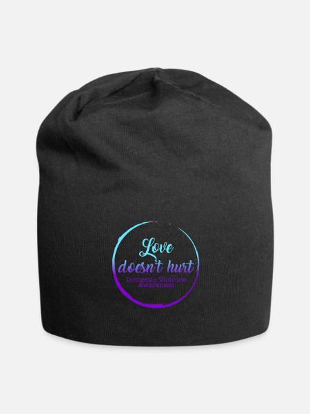 Domestic Violence Awareness Shirt, Love Doesn't - Jersey Beanie - black - Front