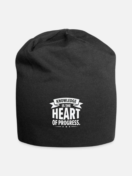 Entrepreneurs Knowledge Quotes Innovators Progress - Jersey Beanie - black - Front
