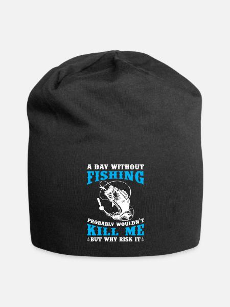 A Day Without Fishing - Jersey Beanie - black - Front