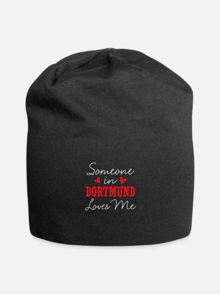Someone In Dortmund Loves Me Relationship Couple G - Jersey Beanie - black - Front