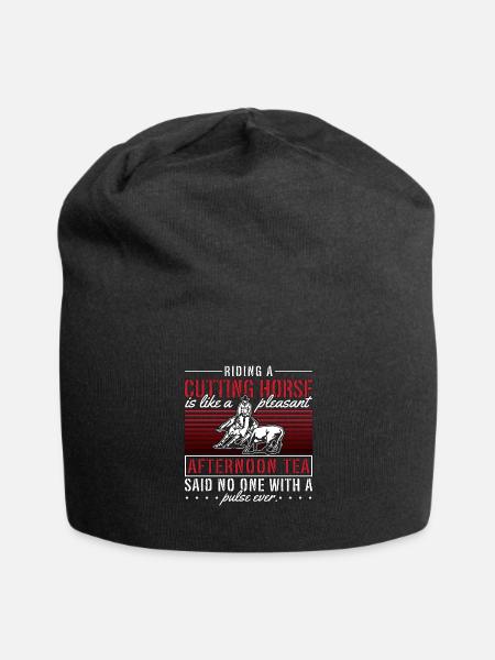 Cutting Horse Riding A Cutting Horse Steer Roping - Jersey Beanie - black - Front