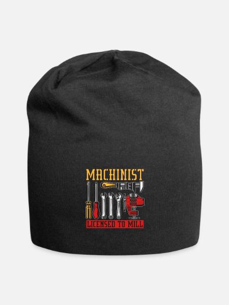 Machinist Licensed To Mill Cnc Machine Machinists - Jersey Beanie - black - Front