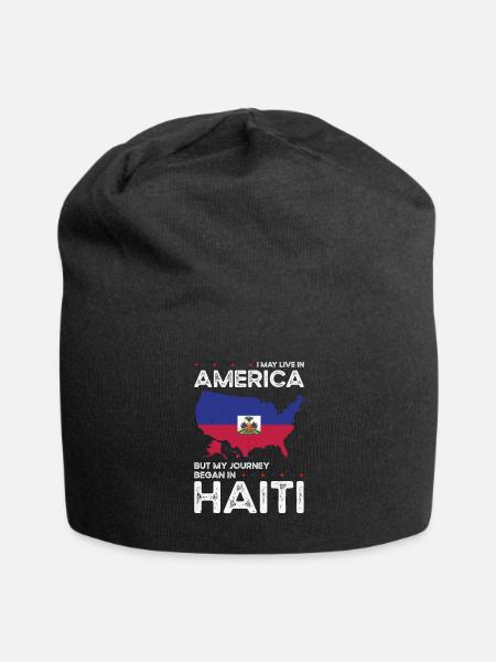 Born Haitian Haiti American USA Citizenship - Jersey Beanie - black - Front