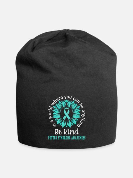 Be Kind Potter syndrome Awareness Ribbon Sunflower - Jersey Beanie - black - Front