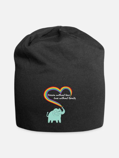Dream Without Fear Love Without - Jersey Beanie - black - Front