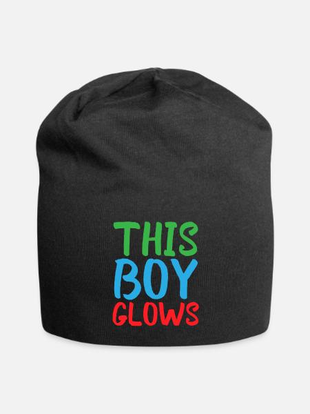 This Boy Glows - Jersey Beanie - black - Front