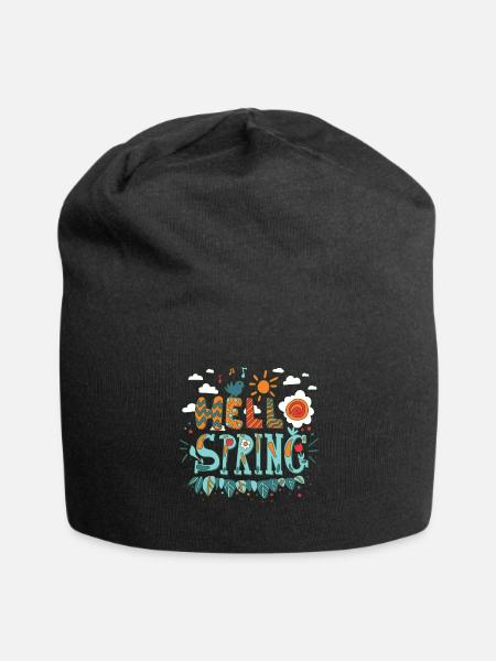 HelloSpring - Jersey Beanie - black - Front