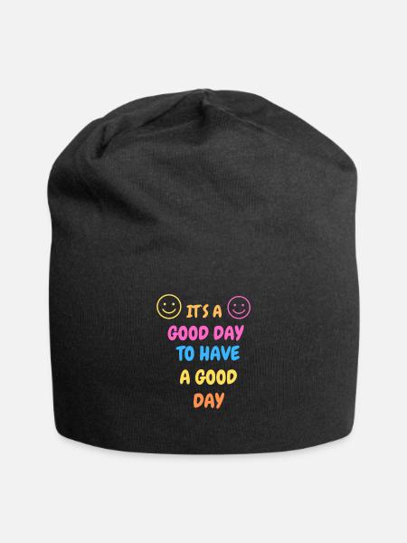 IT`S A DAY GOOD DAY TO HAVE A GOOD DAY - Jersey Beanie - black - Front
