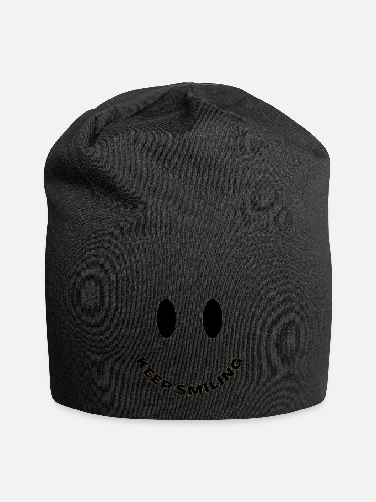 Keep smiling tshit - Jersey Beanie - black - Front