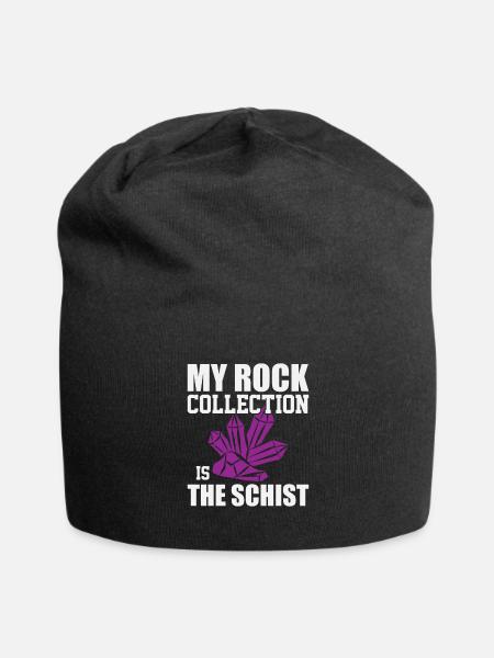 My Rock Collection Is The Schist Minerals And Gems - Jersey Beanie - black - Front